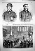 Old Antique Print 1863 Captain Josling Commander Wilmot George'S Church 19th
