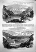 Original Old Antique Print 1863 New Zealand GFields Teviot Molyneux Wakatipu