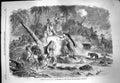 Old Antique Print 1863 Overflow River Nile Village Shubrah-Namlah Egypt 19th