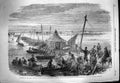 Old Antique Print 1863 Overflow River Nile Railway Embankment Alexandra 19th