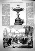 Original Old Antique Print 1863 Scene Play Bel Demonio Lyceum Theatre Rifle Cup