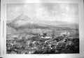 Original Old Antique Print 1863 Royal Palace Athens View Mountains Victorian