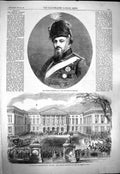Original Old Antique Print 1863 King Denmark Frederick House Representatives