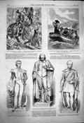 Old Antique Print 1863 Statue Peel Harvey Duke Richmond Huntly Cavaliers 19th