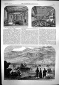 Original Old Antique Print 1863 Lord Elgin Himalayas Mussucks Burlington Crane