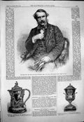 Original Old Antique Print 1863 John Laird Mair Lawrence Bart Testimonial Rifle