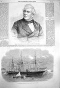 Old Antique Print 1864 William Shee Judge Queen'S Bench Cruiser Pampero 19th
