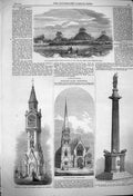 Old Antique Print 1864 Bartlow Hills Essex Hastings Wycliffe Birmingham 19th