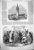 Original Old Antique Print 1864 Market Darlington Fair Nijni Novgorod Russia