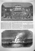 Old Antique Print 1864 King Denmark Castrum Doloris Isaac Newton Steamer 19th