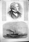 Old Antique Print 1864 William Makepeace Thackeray War America Chesapeake 19th
