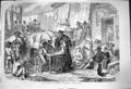 Original Old Antique Print 1864 Letter Writers Dealers Cigar Ends Rome Italy
