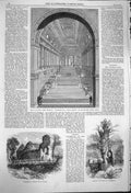 Old Antique Print 1864 Staircase Palace Palmerston Church Dublin Ireland 19th