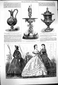 Old Antique Print 1864 Paris Fashion Jug Graves Testimonial Gore Browne 19th