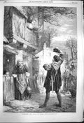 Original Old Antique Print 1864 Valentines Day Romance Letters Marcu Victorian