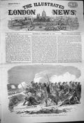 Original Old Antique Print 1864 War Schleswig Battle Over-Selk Siers Weapons