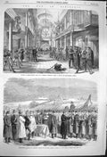 Original Old Antique Print 1864 War Schleswig Chapel Gravenstein Hotrup Medals