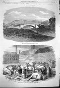 Old Antique Print 1864 Flood Sheffield Hillsborough Malin Matlock Loxley 19th
