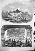 Original Old Antique Print 1864 Interior Shakspeare Pavilion Stratford-On-Avon