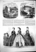 Original Old Antique Print 1864 Flood Sheffield Malin Wire-Mill Paris Fashion