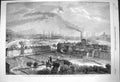 Original Old Antique Print 1864 Sheffield Langsett Road Suburbs Flooding River