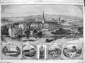 Old Antique Print 1864 Shakspeare Stratford-On-Avon Theatre Guild Chapel 19th