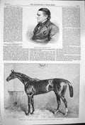 Original Old Antique Print 1864 Alaric Alexander Watts General Peel Horse Sport