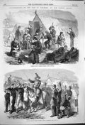 Original Old Antique Print 1864 Barrack Life Danish Siers War 19th