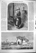 Old Antique Print 1864 Camels Well Thebes Egypt Blane Little Girl Pauvres 19th