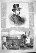 Old Antique Print 1864 Rev. Jeune Bishop Peterborough Abbey Mills London 19th