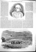 Original Old Antique Print 1864 Bust William Hunt English Church Philippolis