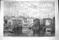 Old Antique Print 1864 Southwark Bridge Railway Works River Steamer Boats 19th