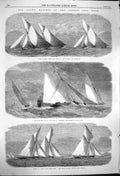 Original Old Antique Print 1864 Royal London Yacht Club Alexadra Mosquita Dudu