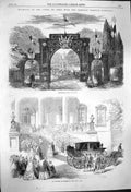 Old Antique Print 1864 Marriage Count Paris Princess Isabelle D'Orleans 19th