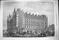 Old Antique Print 1864 Charing Corss Railway Station Hotel Architecture 19th