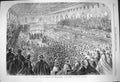 Original Old Antique Print 1864 Senate House Cambridge Prince Wales Boat Clubs