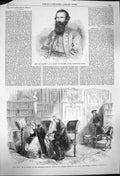 Original Old Antique Print 1864 General Stuart Army David Garrick Theatre Ingot