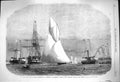 Original Old Antique Print 1864 Ocean Yacht Match Gravesend Volante Cutters