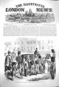 Original Old Antique Print 1864 Princess Wales Colours Artillery Company Siers