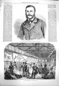 Original Old Antique Print 1864 David Herbert Llewellyn Surgeon Aldershott Camp