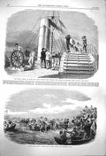 Old Antique Print 1864 Artist Lilian Ship King'S Lynn Regatta Corn Porter 19th