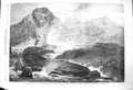 Original Old Antique Print 1864 November Day Nant-Francon Mountains River Reed