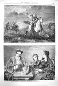 Old Antique Print 1864 Reverse Fortune Mademoiselle Fougere Escape Horse 19th