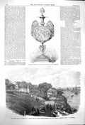 Old Antique Print 1864 Prince'S Green Cowes Isle Wight Queen'S Prize Cup 19th
