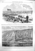 Old Antique Print 1864 Liverpool Volunteer Racecourse Aintree Loch Muick 19th