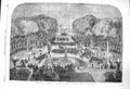 Old Antique Print 1864 Fireworks Versailles King Consort Spain Fine Art 19th