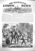 Original Old Antique Print 1864 Farming Agriculture Reaping Field Children 19th