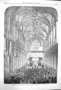 Original Old Antique Print *3928 1864 Chapel Royal Palace Frederiksborg Denmark