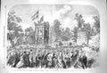 Original Old Antique Print 1864 Prince Wales Denmark Castle Bernstorf Victorian