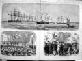 Original Old Antique Print 1864 Prince Wales Denmark Ship Osborne Copenhagen